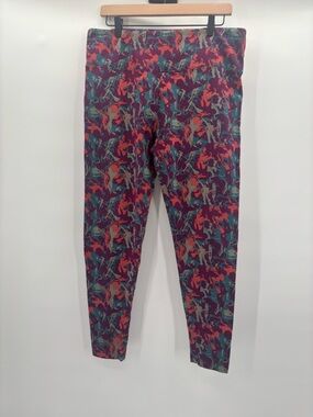 Soft Surroundings Vibrant Abstract Print Leggings - Purple & Teal Size Large